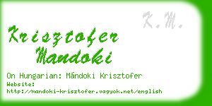 krisztofer mandoki business card